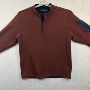 ExOfficio Pullover Sweater 1/4 Button Shirt Men's Large Long Sleeve Rust/RedWarm